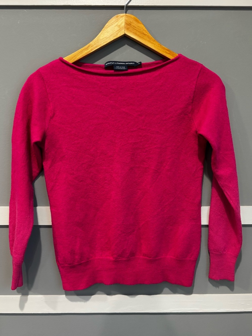 Ralph Lauren Women's Bright Fuchsia Boatneck Sweater